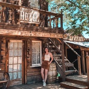 Brown Suede Skirt BlankNYC